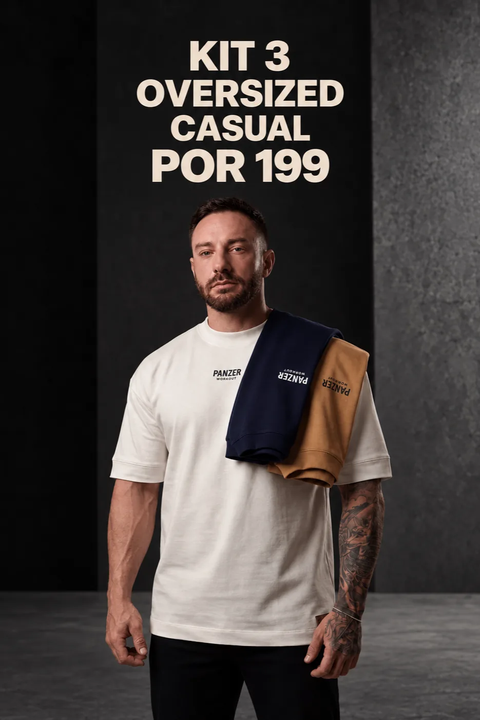 Kit 3 Oversized Casual